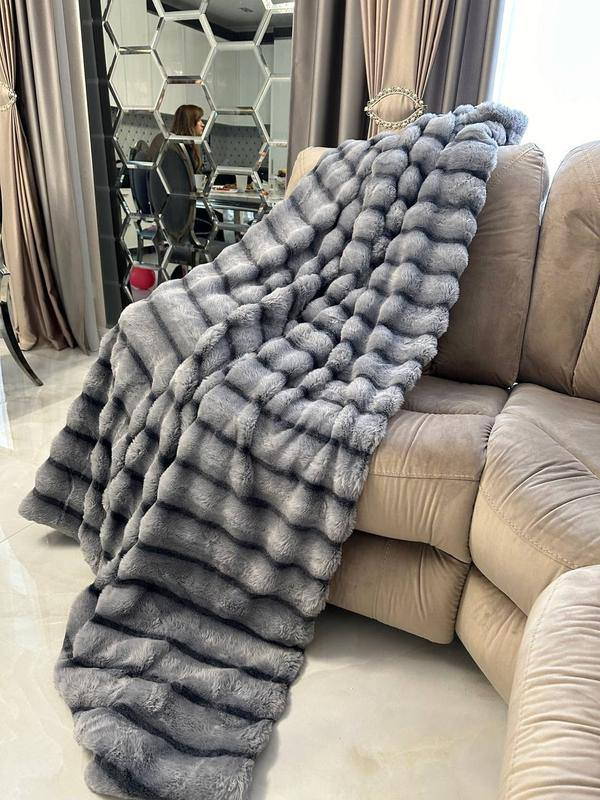 Покрывало двухслойное шиншиллы 200x230 см Серый