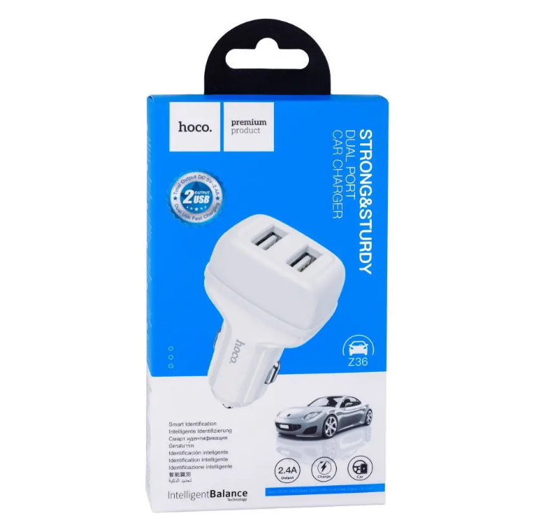 Зарядний пристрій автомобільний Hoco Z36 2,4 A 2xUSB White (1782952302) - фото 4 Зарядний пристрій автомобільний Hoco Z36 2,4 A 2xUSB White (1782952302) - фото 4