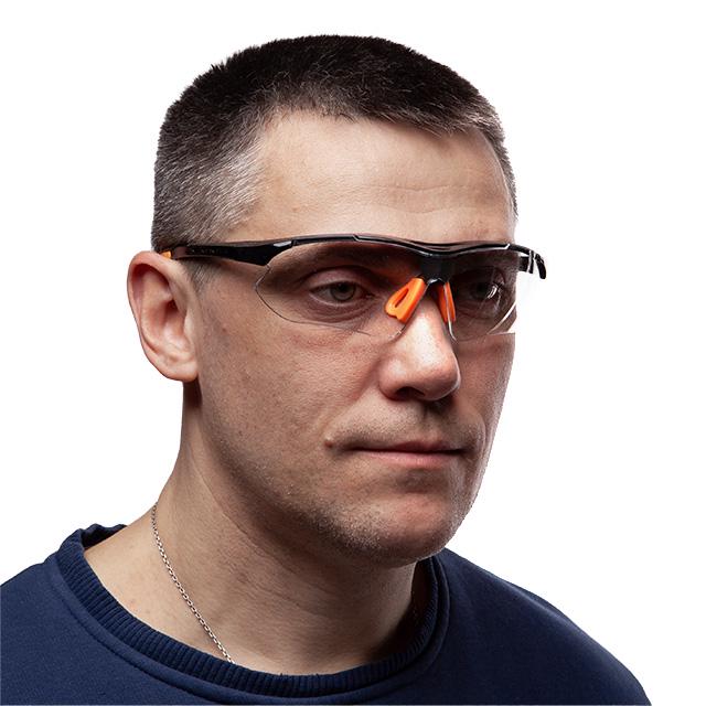 Очки защитные прозрачные линзы поликарбонатовые заушины Черный - фото 5 Очки защитные прозрачные линзы поликарбонатовые заушины Черный - фото 5