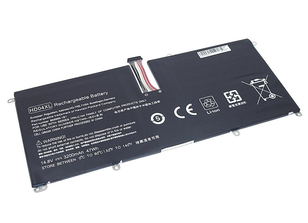 Аккумулятор для ноутбука HP HD04-4S1P 14,8 V 3200 mAh (064950)