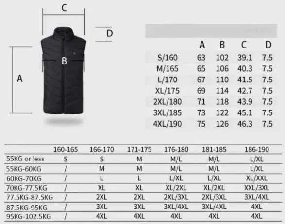 Жилет согревающий зимний для кемпинга 3XL Черный (9008005) - фото 5