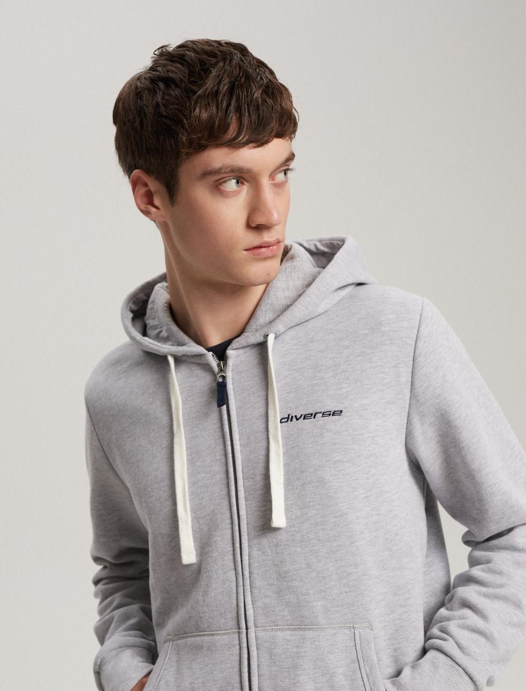 Толстовка чоловіча Diverse REVEGAS ZIP 2 XL Сірий меланж (5902598816832) - фото 3 Толстовка чоловіча Diverse REVEGAS ZIP 2 XL Сірий меланж (5902598816832) - фото 3