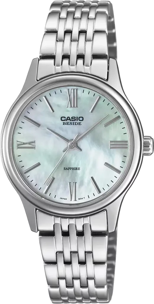 Наручний годинник жіночий Casio Beside BLS-100DS-2A із сапфіровим склом/сталевим корпусом та синім циферблатом