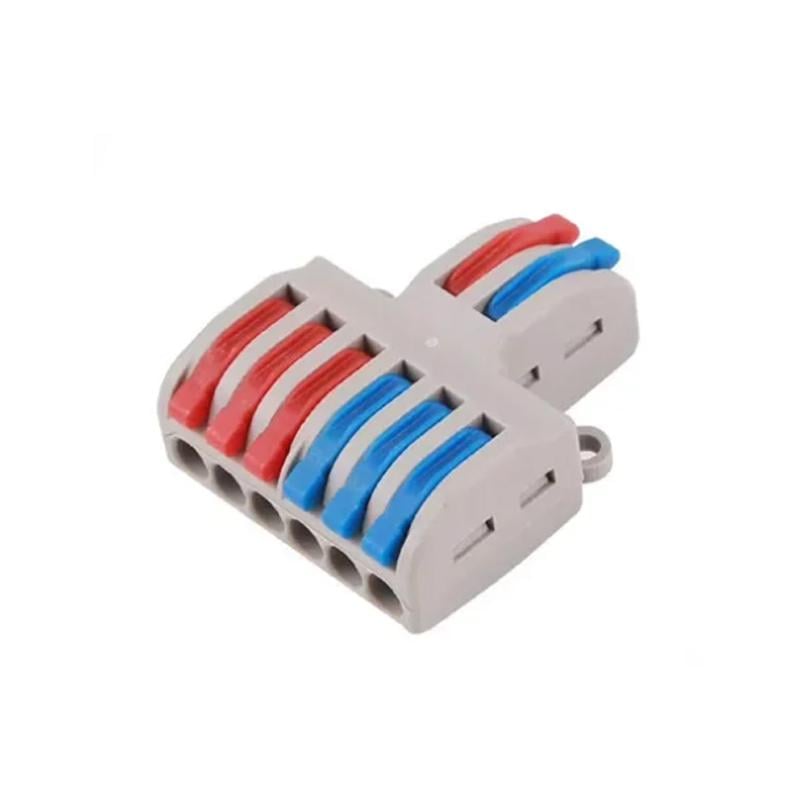 Клемма разветвляющая Tactix 0,08-4 мм2 32А 1-3+1-3 одинарная 39х33,5х14,5 мм крепеж 3,1 мм Разноцветный (SPL-62)