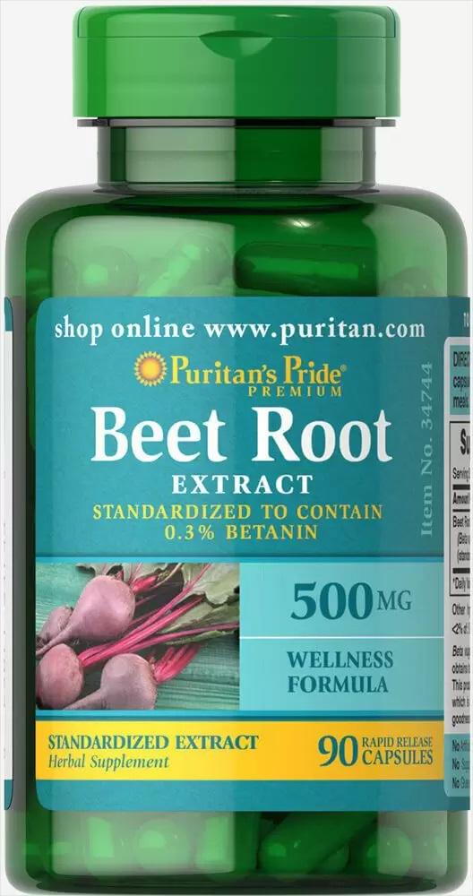 Смесь экстрактов Puritan's Pride Beet Root Extract 500 мг 90 Caps