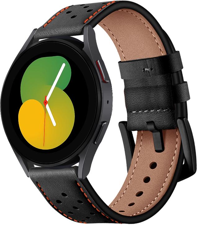 Ремешок кожаный Classico для Galaxy Watch 5 40 мм Black/Orange (29204-54)