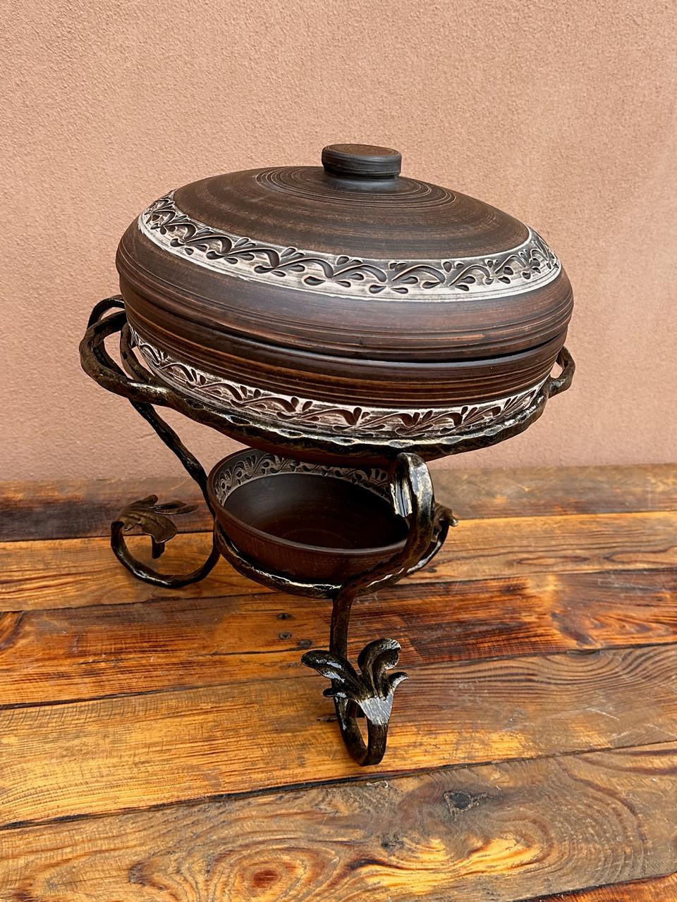 Садж Етно із червоної глини для подачі страв ангоб