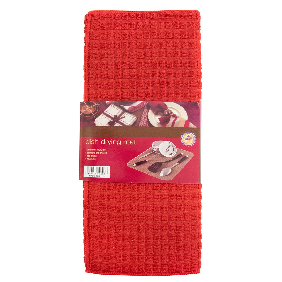 Коврик для сушки посуды 38х50см "Dish drying mat" Красный (1001890-Red)