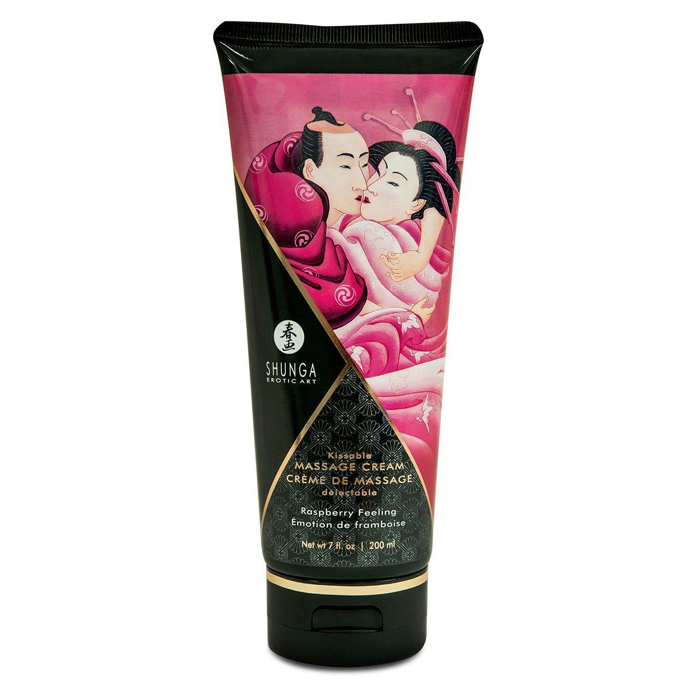 Їстівний масажний крем Shunga Kissable Massage Cream Raspberry Feeling 200 мл