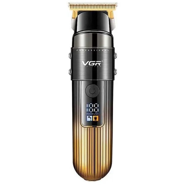 Машинка для стрижки VGR V-929 беспроводная аккумуляторная LED дисплей 1500 mAh профессиональная Gold (23678416)