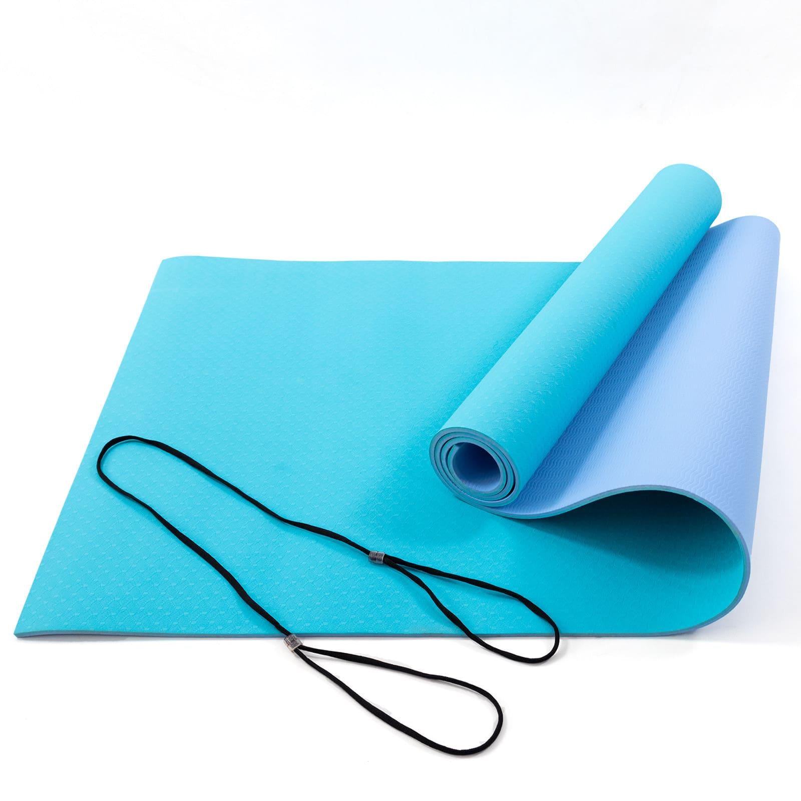 Коврик для йоги и фитнеса TPE OSPORT Yoga ECO Pro 6 мм Бирюзово-сиреневый (FI-0076)
