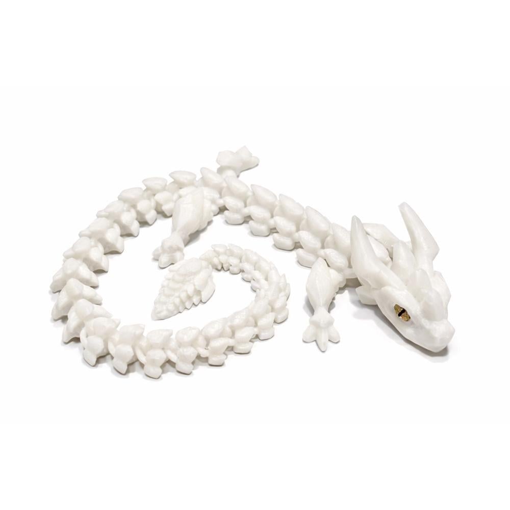 Дитячий рухливий кришт.алеподібний 3D Дракон фігурка світиться в темряві 30 см Білий люмінесцентний (3000004037)