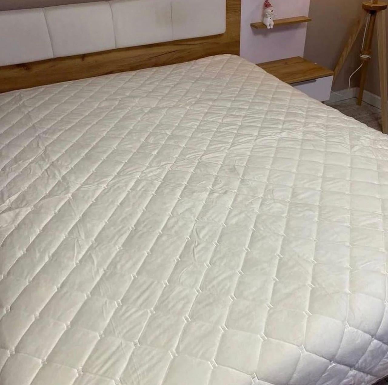 Покрывало двуспальное евро Молочный (32162)