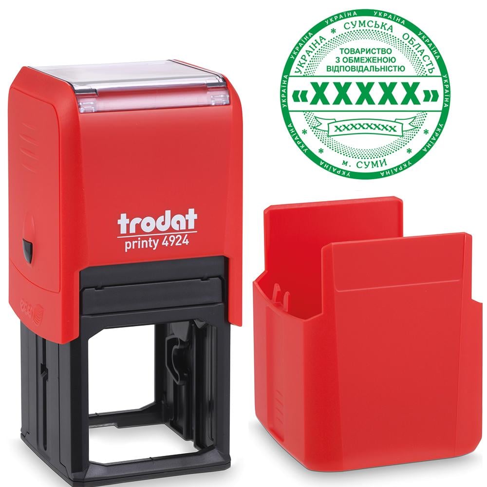 Печать организации основная TRODAT 4924 на автоматической оснастке с колпачком Красный (ТОВ4/4924/R) Печать организации основная TRODAT 4924 на автоматической оснастке с колпачком Красный (ТОВ4/4924/R)