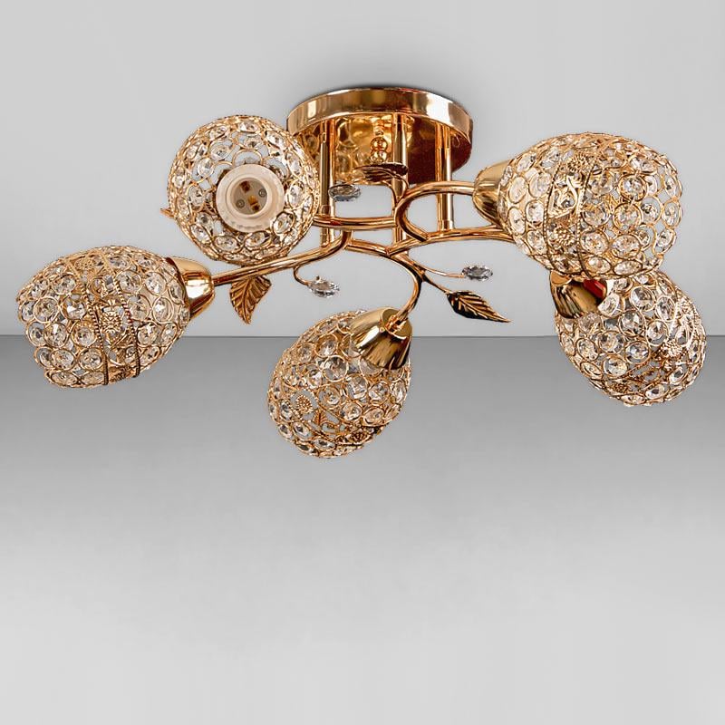 Люстра стельова Light House SH-18233/5F FG 500х500х220 мм Золотистий