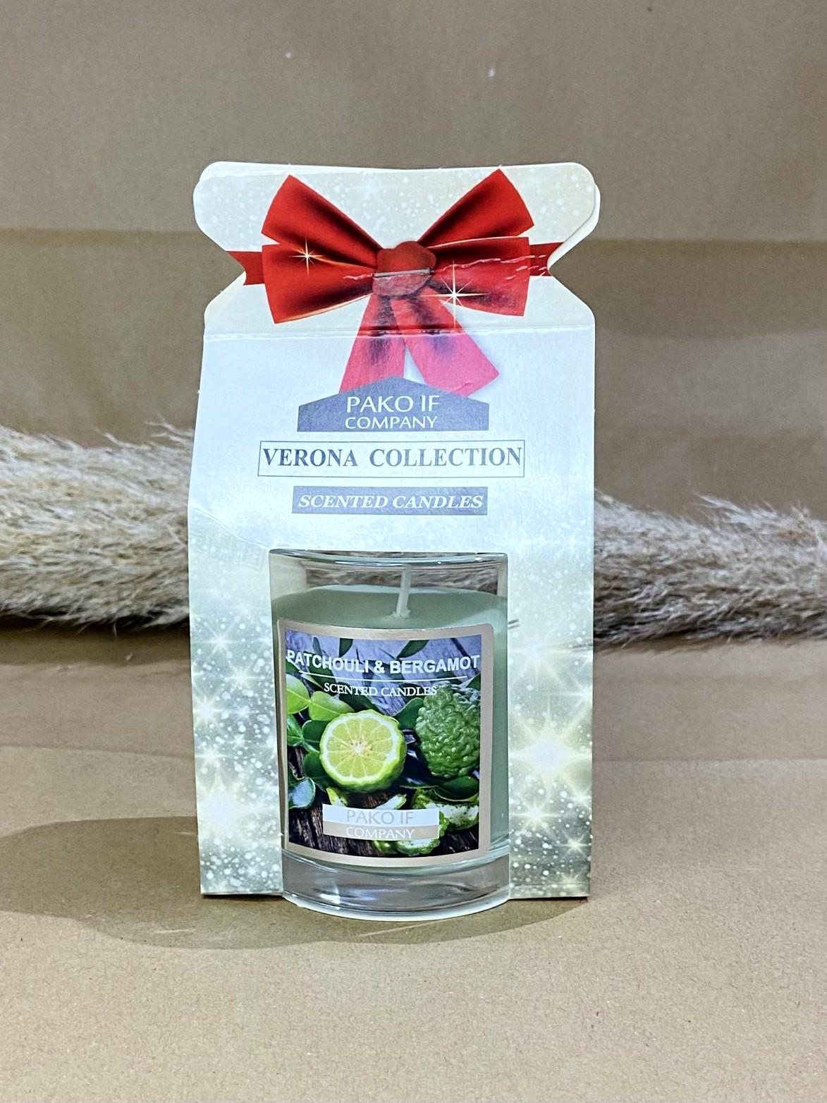 Свеча ароматическая в стекле Verona Пачули-Бергамот