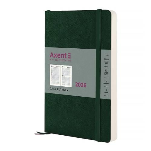 Дневник датированный 2026 Axent Partner Soft Skin A5 Темно-зеленый (8810-26-23-A)