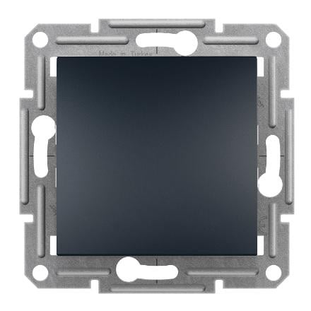 Выключатель проходной одноклавишный Schneider Asfora Антрацит (24437)