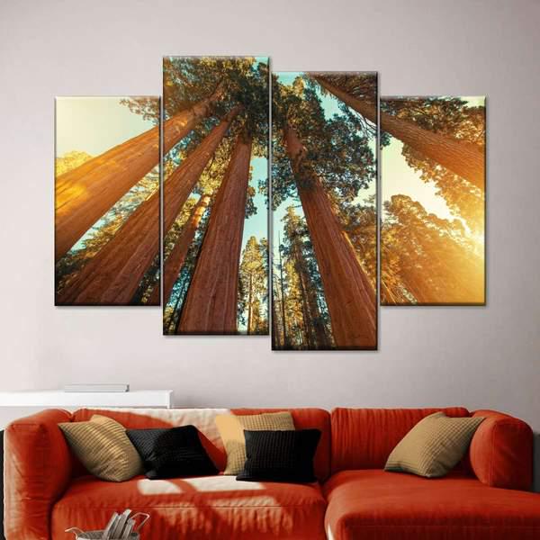 Модульная картина KIL Art Красивый лес из четырех частей 129x90 см (M4_L_209) Модульная картина KIL Art Красивый лес из четырех частей 129x90 см (M4_L_209)