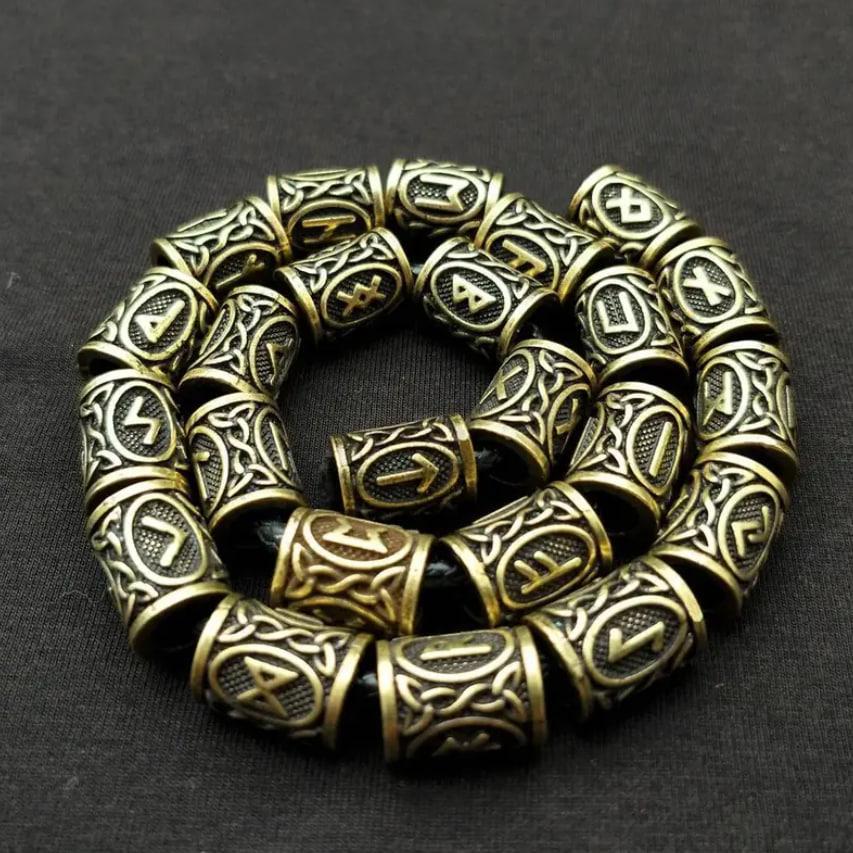 Бусины Руны викингов в мешочке 24 шт. Золотой (28349447) Бусины Руны викингов в мешочке 24 шт. Золотой (28349447)