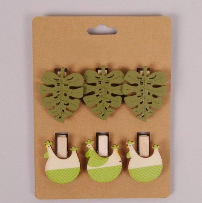 Декор на прищепке MIX 6 шт. (22638)