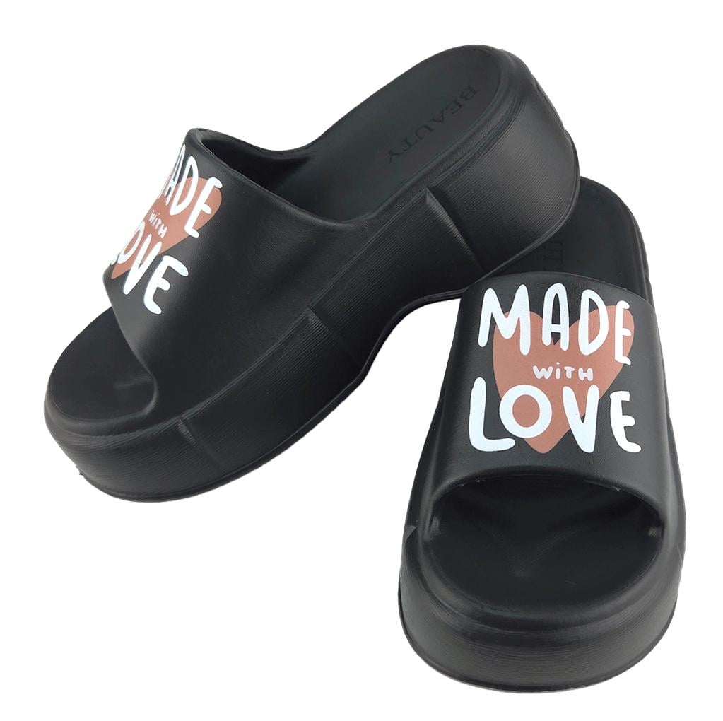 Шлепанцы женские р. 35/36 23 см Черный (680-3-1)