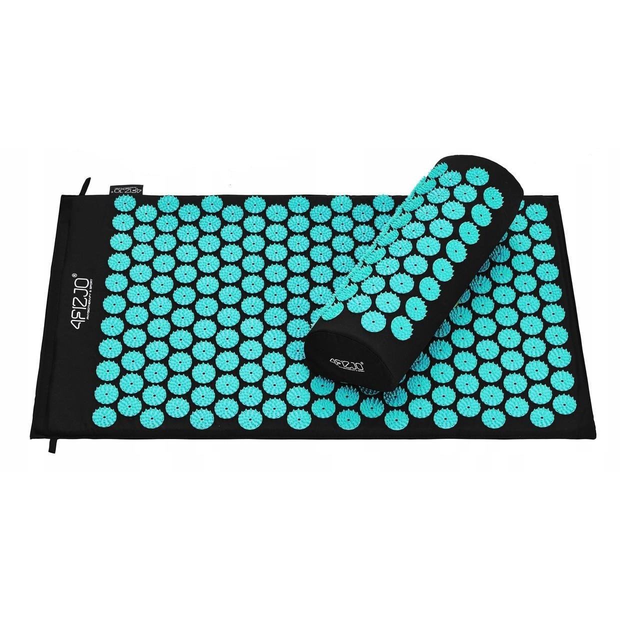 Килимок акупунктурний з валиком 4fizjo Classic Mat Аплікатор Кузнєцова Black/Blue (P-5905973402385)