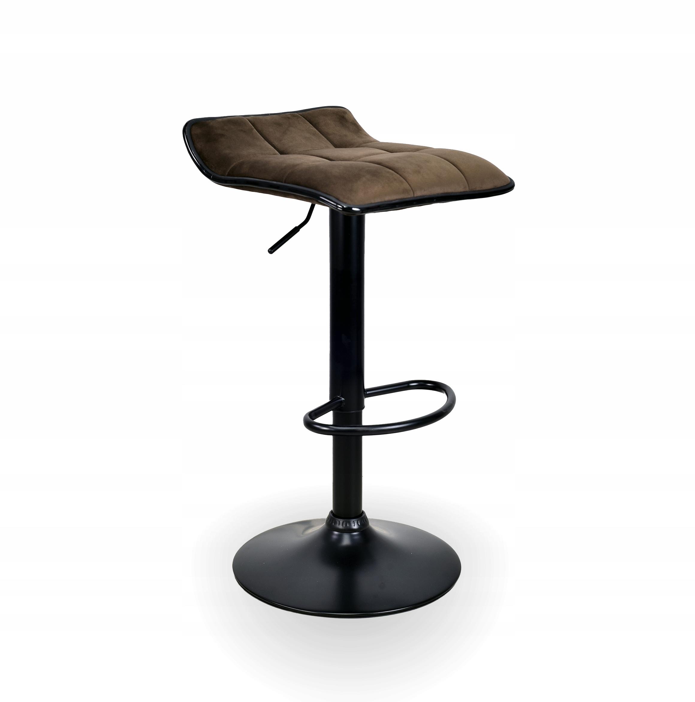 Барный стул VIA велюр с регулируемой высотой Коричневый/Черный (29757195)