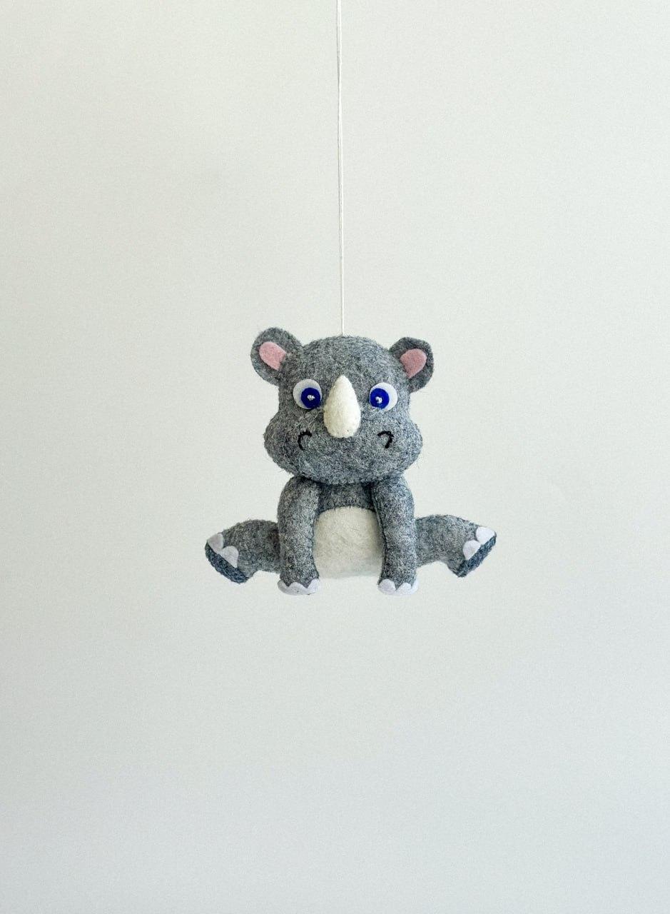 Мягкая игрушка фетровая носорог ручная работа (29472371)