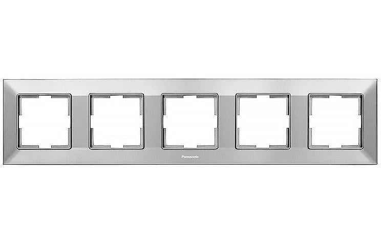 Рамка Panasonic Arkedia Slim 5-ая горизонтальная Серебристый (16726-е) Рамка Panasonic Arkedia Slim 5-ая горизонтальная Серебристый (16726-е)