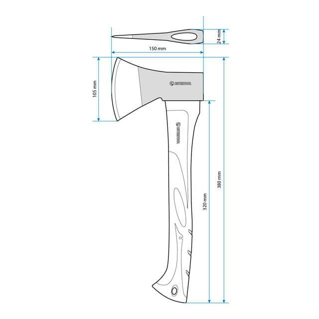 Топор Intertool HT-0261 ручка из фибергласа 600 г (8621536) - фото 12