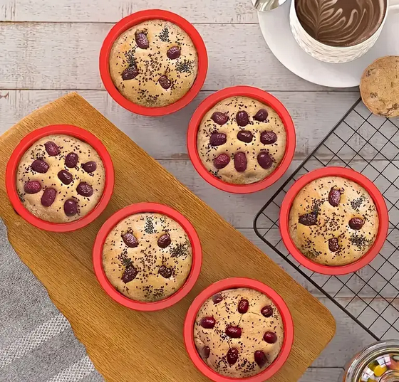 Форма силіконова кругла для випікання 10,3 см Червоний (SAM-8972) - фото 6