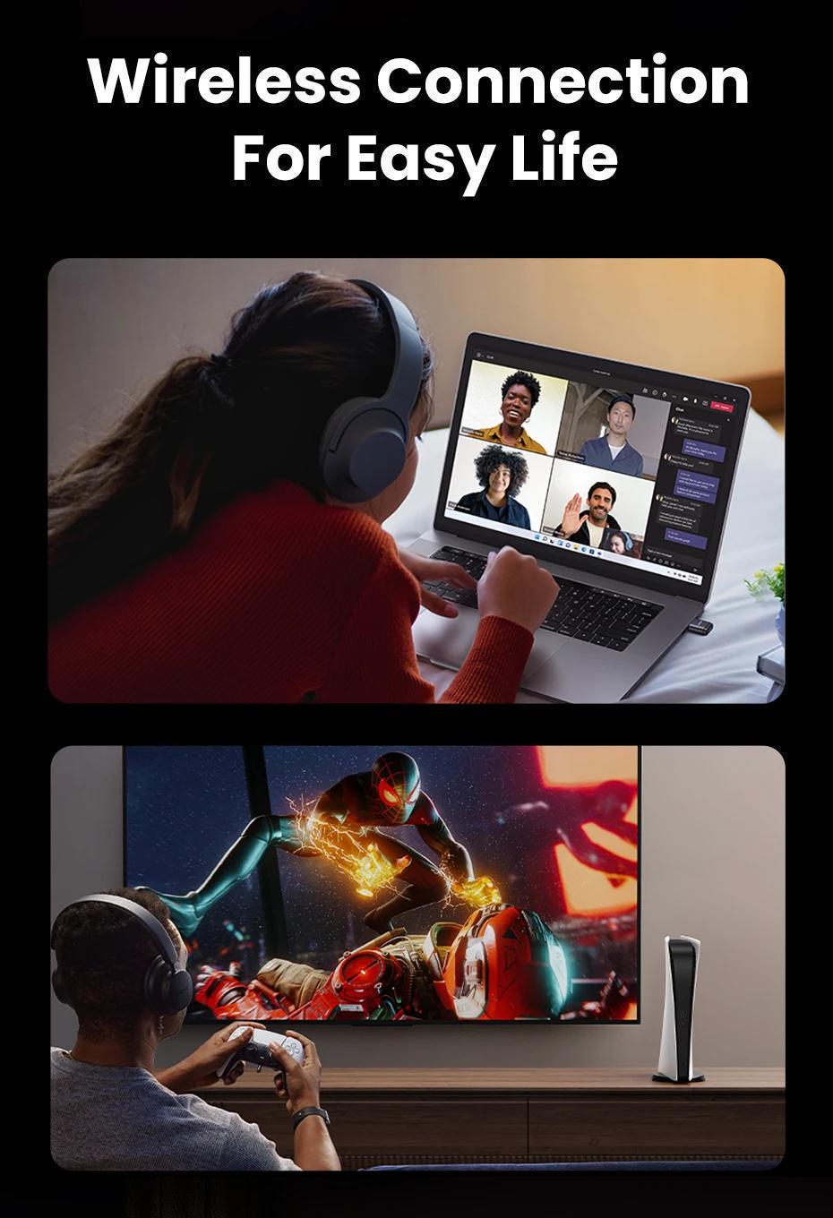 Передавач аудіо Ugreen Bluetooth 5.3 PS5 PS4 Чорний (15765) - фото 3