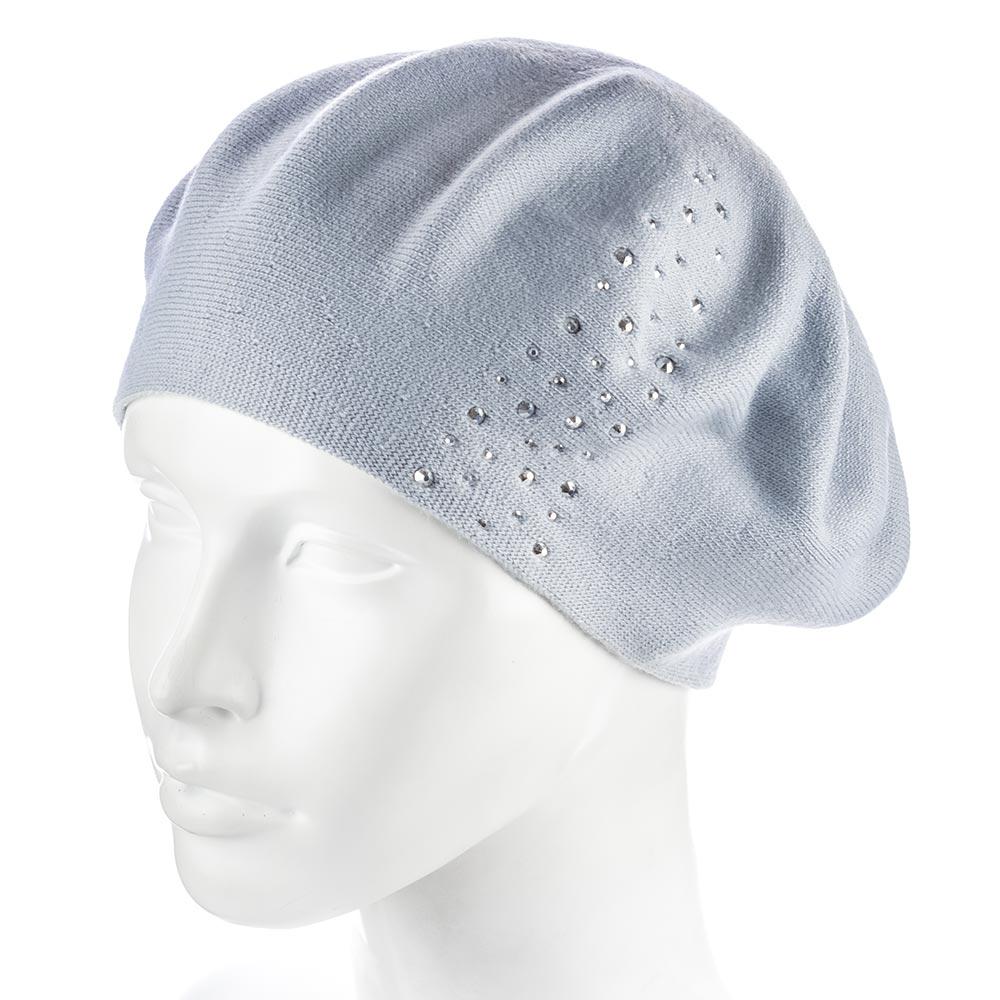 Берет женский Zolly ZH239 полушерстяной тонкой вязки двойной Пепельный (130361)