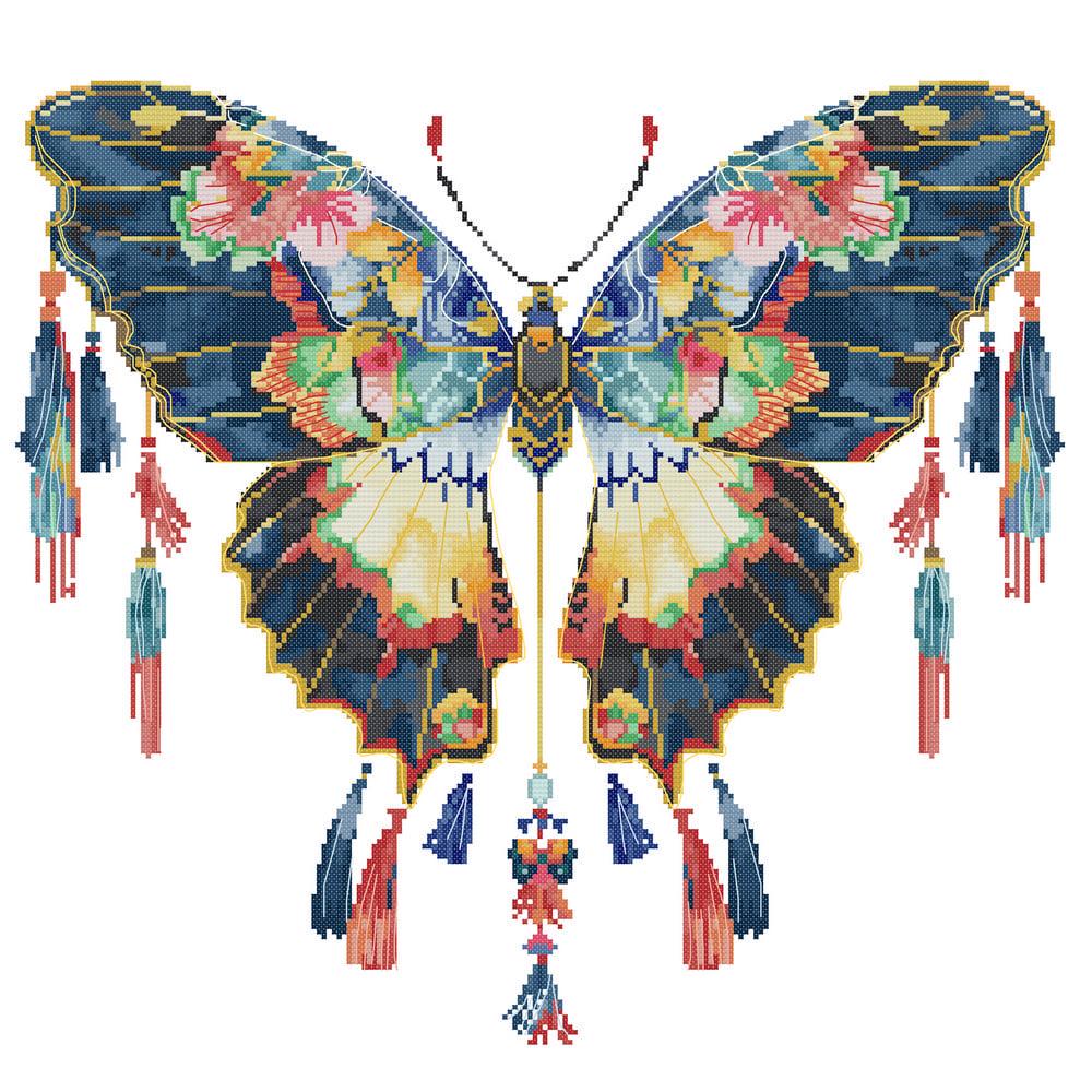 Набор для вышивания крестиком NKF Воздушный змей Бабочка ZA036 ткань 14CТ с рисунком 47х47 см (39954)