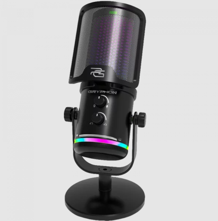 Ігровий мікрофон Proove Gaming Gryphon конденсаторний USB Type-C для стрімінгу з RGB та шумозаглушенням ENC Чорний Ігровий мікрофон Proove Gaming Gryphon конденсаторний USB Type-C для стрімінгу з RGB та шумозаглушенням ENC Чорний