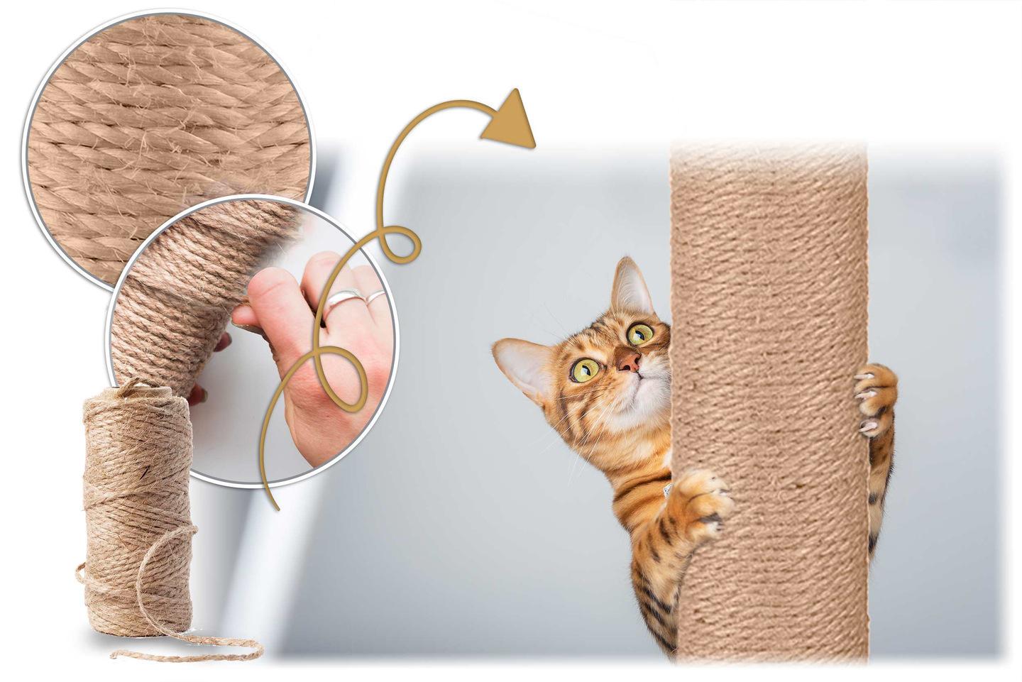 Кігтеточка для котів Pethaus PH-007 Кошачий будиночок дерев’яний 125 см (23114205) - фото 6