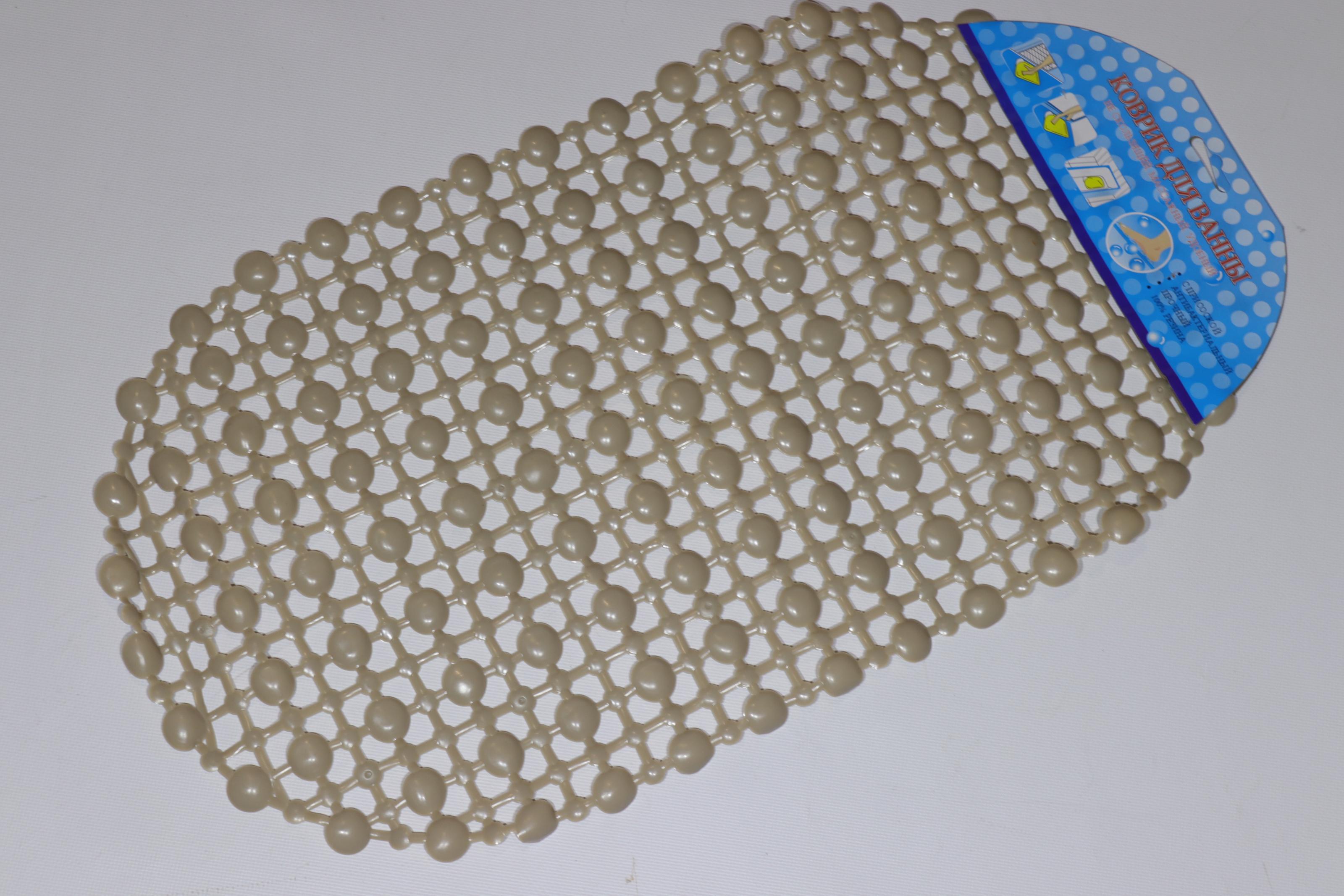 Коврик в ванную Соти на присосках силиконовый 62x36 см Бежевый (1602/beige)