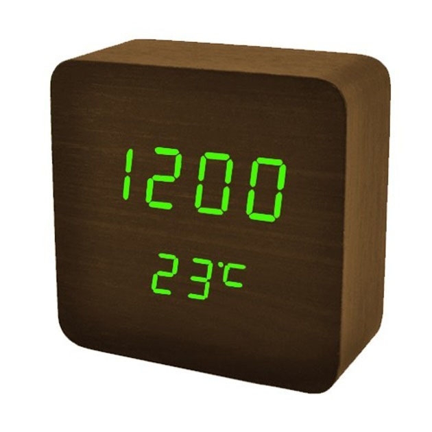 Часы настольные VST-872S-4 электронные с термометром Brown/Green (tf5260)
