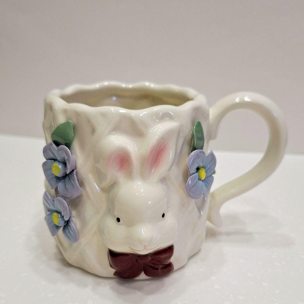 Кружка керамическая Кролик 330 мл Голубой (903)