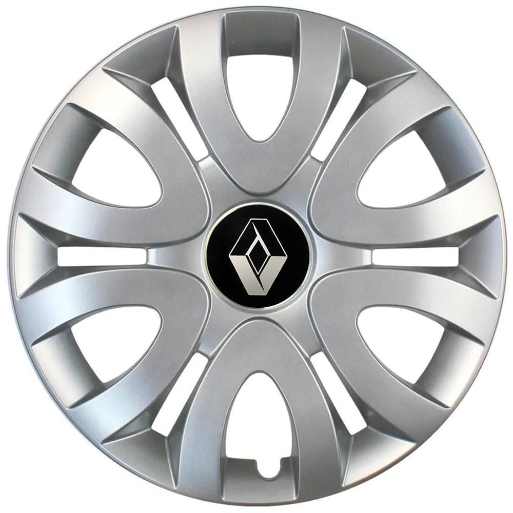 Колпаки автомобильные модельные  SJS 330 с логотипом Renault R15 4 шт. Серебрянный