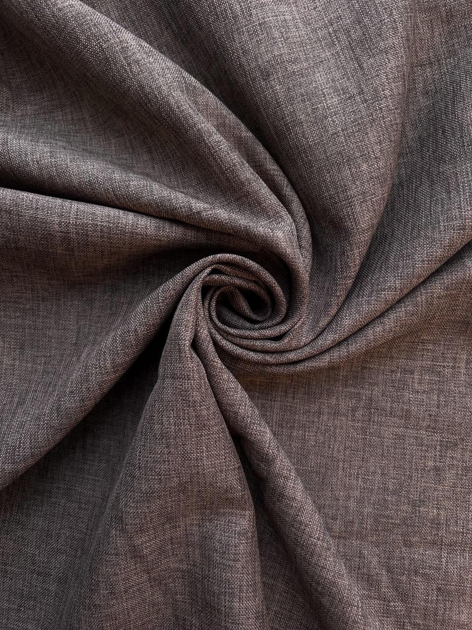 Штора Safir льняная структурная 200x250 см Темно-коричневый (safir407-T)