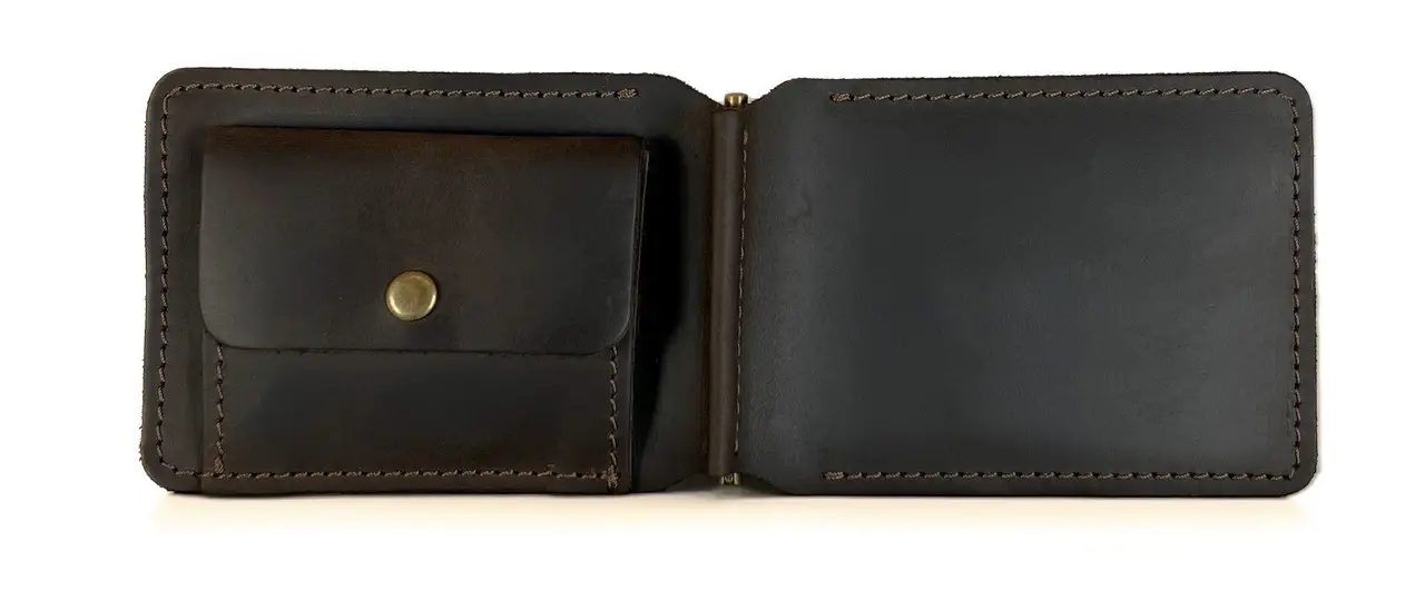 Гаманець із затискачем Double шкіряний 12х8х5х1 см - фото 3 Гаманець із затискачем Double шкіряний 12х8х5х1 см - фото 3