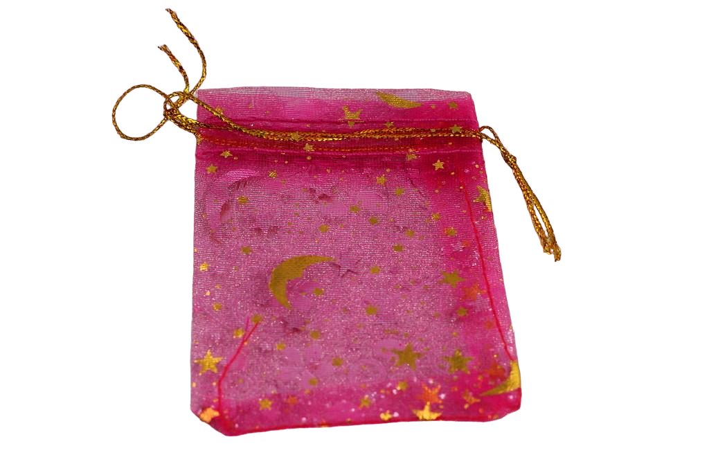 Мешочек из органзы месяц со звездами 8,5х6,5 см Малиновый (1698558814)
