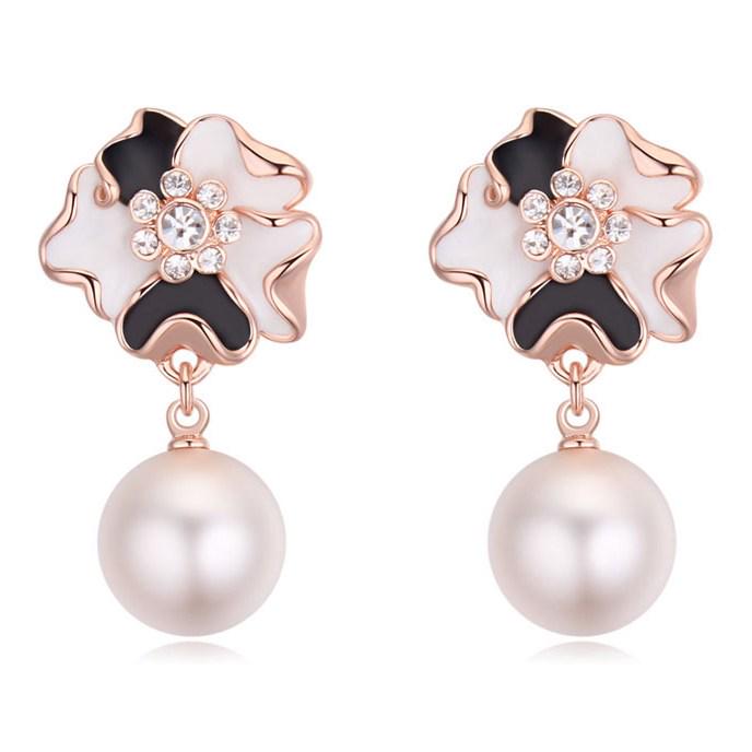 Серьги с кристаллами Сваровски Italina 23355 Белый