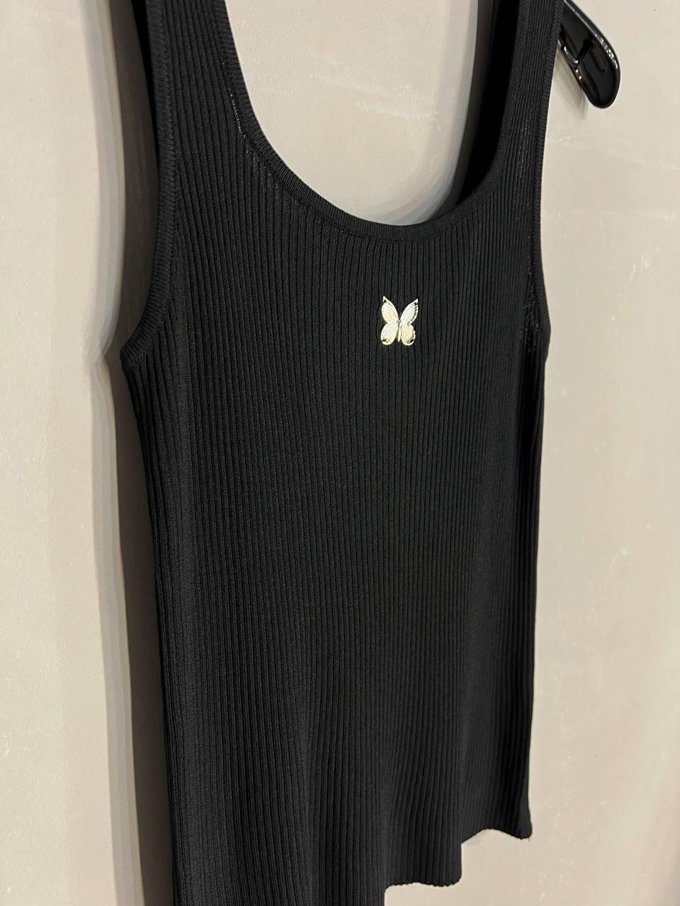 Майка женская A-N 2206 в рубчик с бабочкой OS Черный (26389123) - фото 6 Майка женская A-N 2206 в рубчик с бабочкой OS Черный (26389123) - фото 6