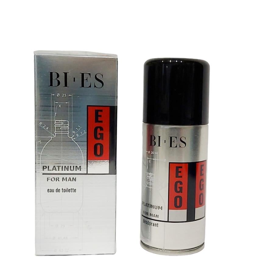 Набор для мужчин Bi-Es Ego Platinum Туалетная вода 100 мл/Дезодорант 150 мл