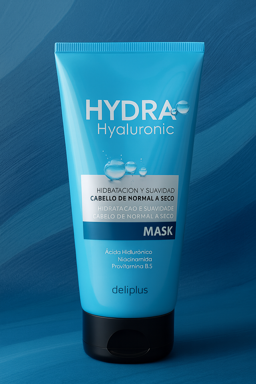 Маска для нормальных и сухих волос Deliplus Hydra Hyaluronic с гиалуроновой кислотой/ниацинамидом и провитамином B5 200 мл - фото 2 Маска для нормальных и сухих волос Deliplus Hydra Hyaluronic с гиалуроновой кислотой/ниацинамидом и провитамином B5 200 мл - фото 2