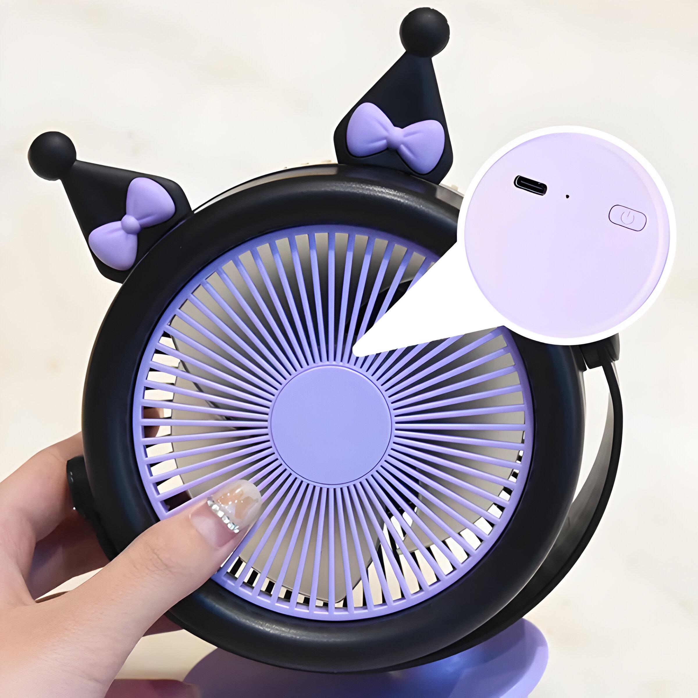 Вентилятор-USB детский настольный Kuromi Черный (FQ1539B) - фото 2 Вентилятор-USB детский настольный Kuromi Черный (FQ1539B) - фото 2