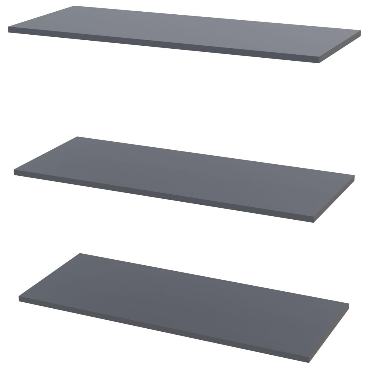 Комплект полиць для одягу для одягу Doros Promo 86,7х35х1,6 см 3 шт. Графіт (DRS-011564)